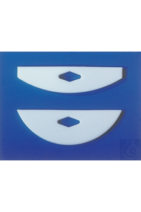 PTFE roerblad halve maan, rond met vlakke kant, lengte x hoogte, 75 x 25 mm PTFE roerblad halve...